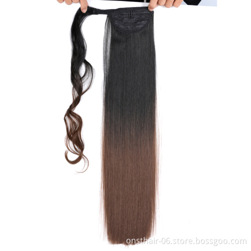 Onst Ponytail Straight Long In synthetic Hair Ponytails 613 Wrap Around Clip In Ponytail Hair Extensions Pony Tail Fake Hair